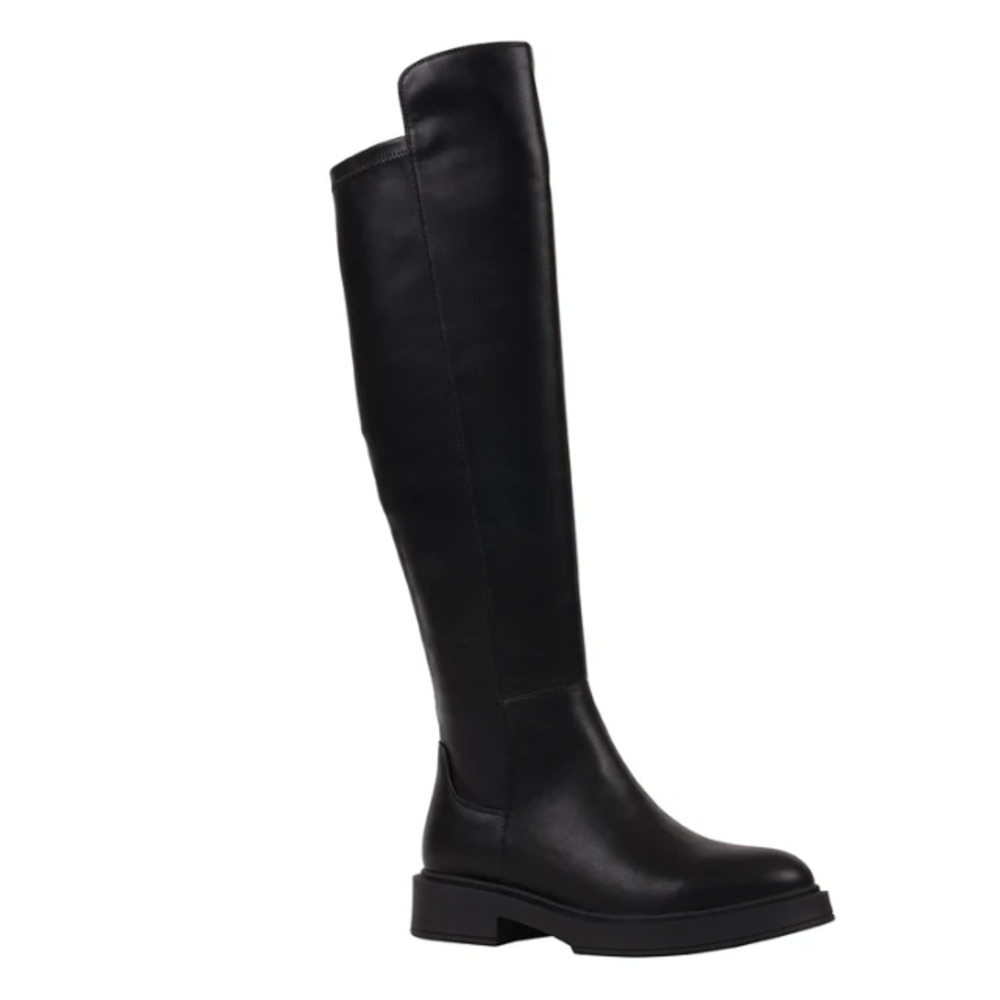 G.C. Shoes Boots Womens Size 6.5 Black Faux Leather Ayla Knee High Riding Zip